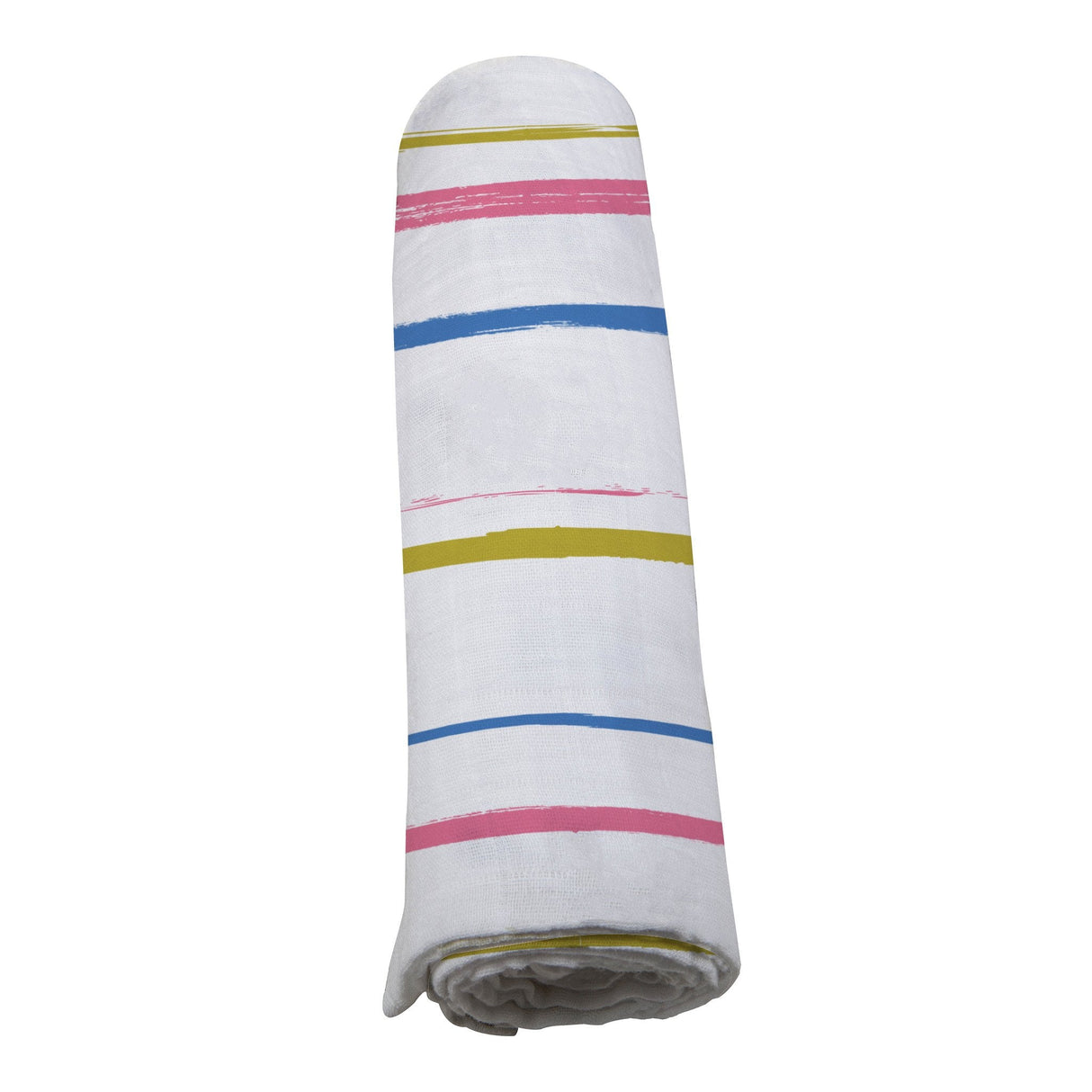 Watercolor Stripe Cotton Muslin Swaddle - HoneyBug 