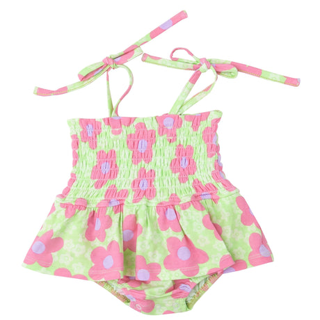 Smocked Bubble W/ Skirt - Daisy Pop - HoneyBug 