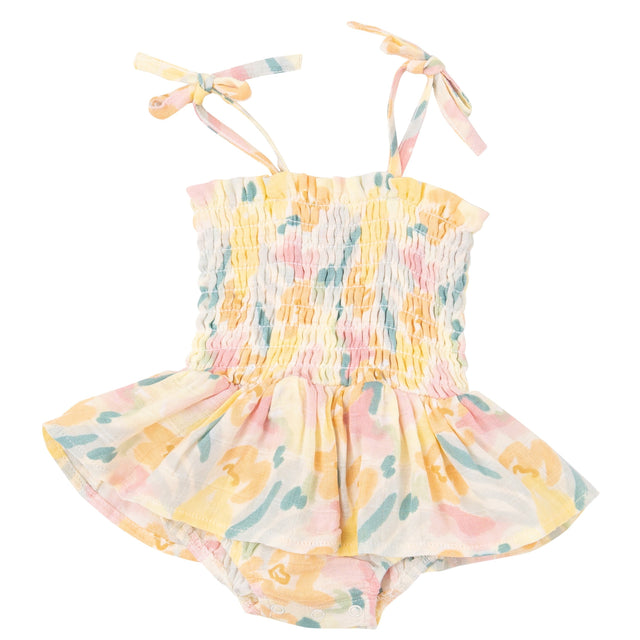 Smocked Bubble W/ Skirt - Paris Bouquet - HoneyBug 