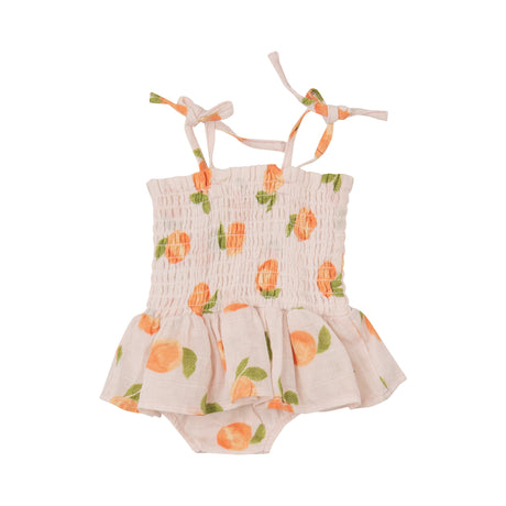 Smocked Bubble W/ Skirt - Peaches - HoneyBug 