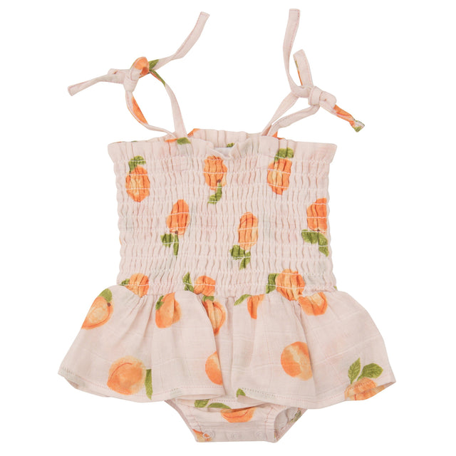 Smocked Bubble W/ Skirt - Peaches - HoneyBug 