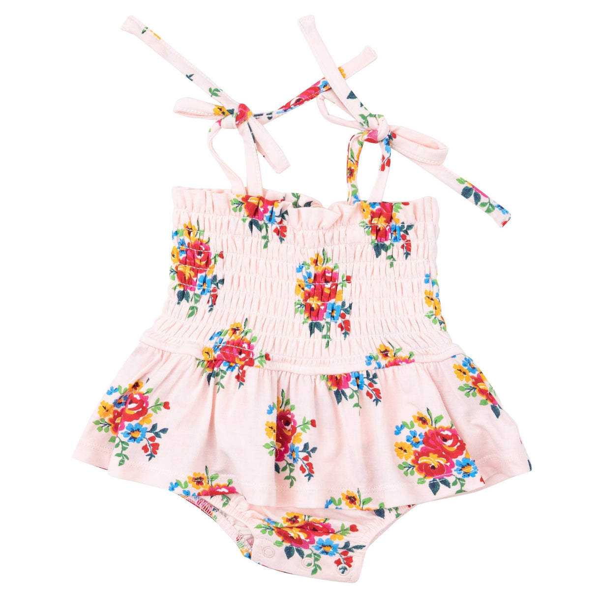 Smocked Bubble W/ Skirt - Pretty Bouquets - HoneyBug 