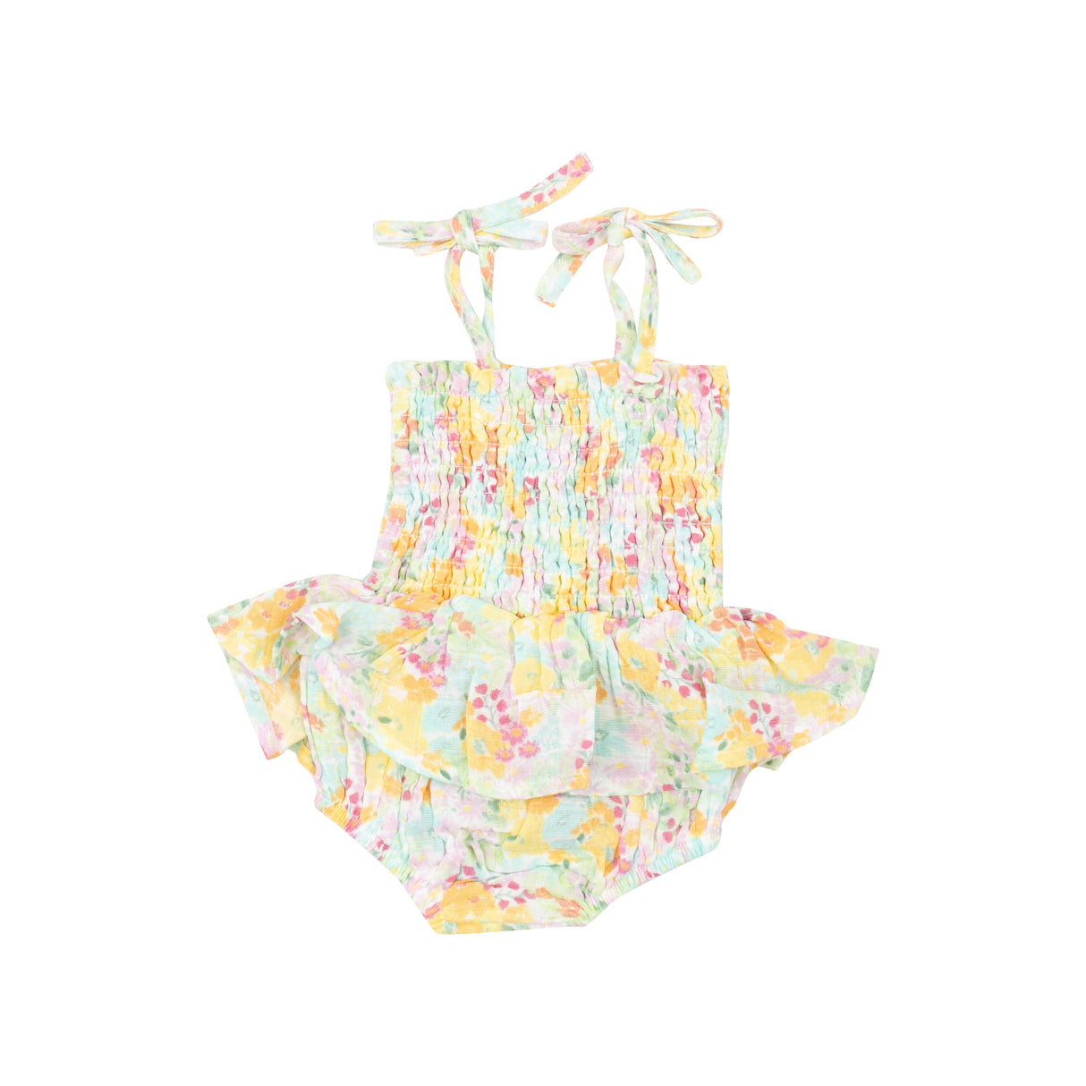 Smocked Bubble W/ Skirt - Spring Meadow - HoneyBug 