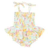 Smocked Bubble W/ Skirt - Spring Meadow - HoneyBug 