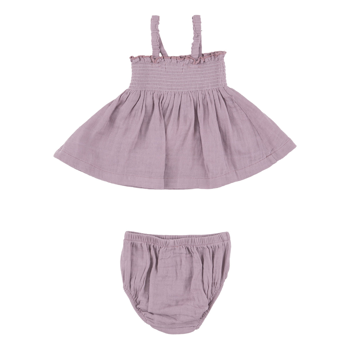 Smocked Top  & Bloomer - Dusty Lavender Solid Muslin - HoneyBug 