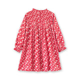 Girls' Smocked Long Sleeves Dress | Red and White Floral - HoneyBug 