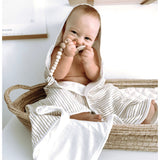 Taupe Wave Hooded Towel Set - HoneyBug 