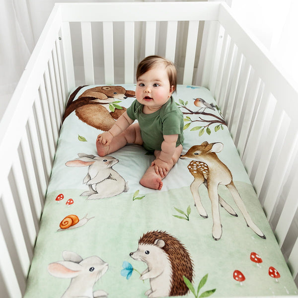 Enchanted Forest Standard Size Crib Sheet - HoneyBug 