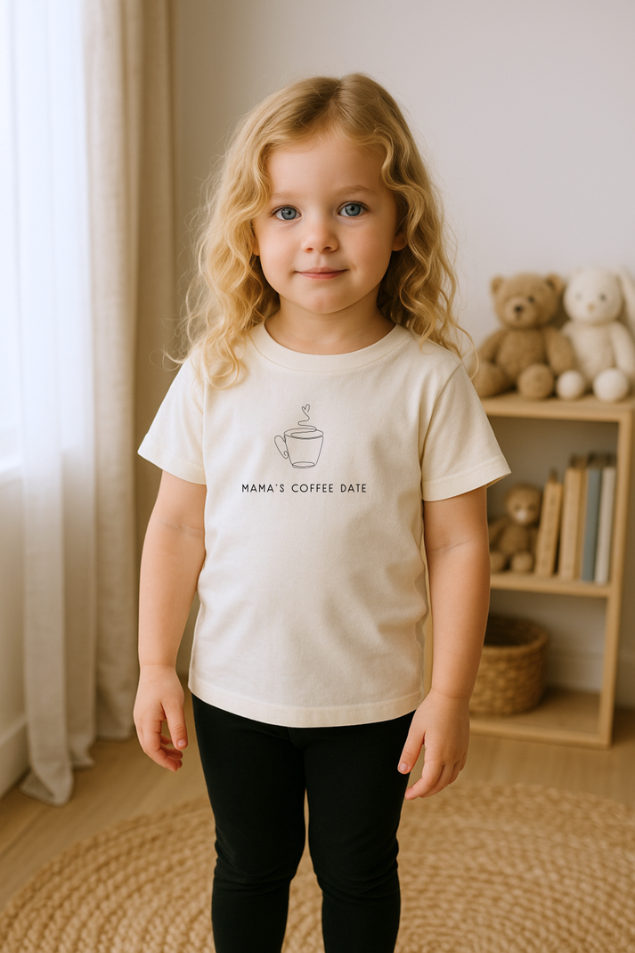 Mama's Coffee Date - Organic Cotton Kids Graphic Tee - HoneyBug 