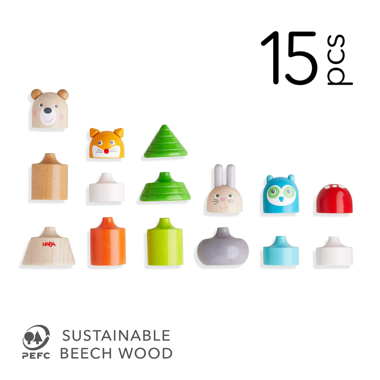 Forest Animals Wooden Stacking Toy - HoneyBug 