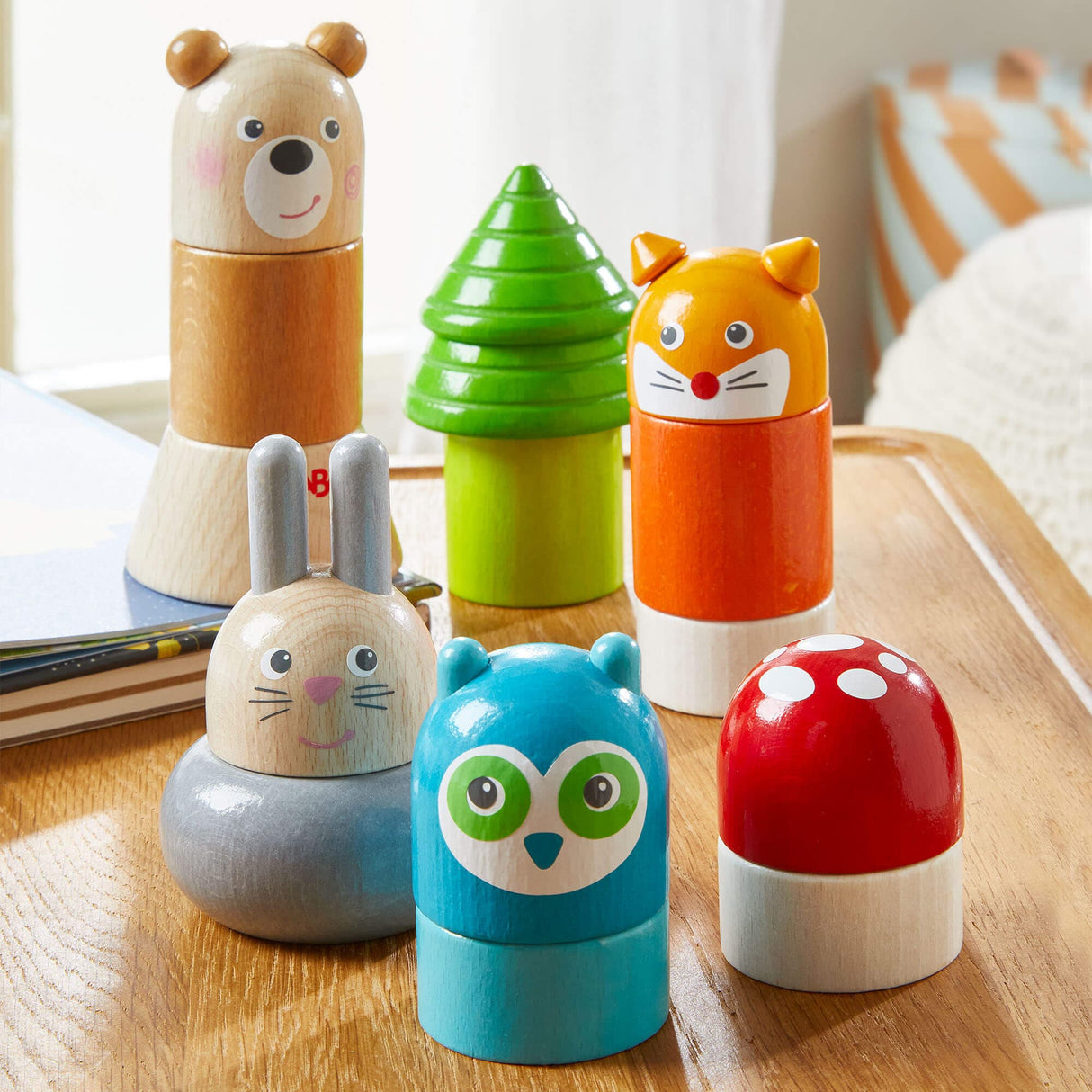 Forest Animals Wooden Stacking Toy - HoneyBug 