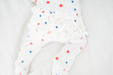 Ruffle 2 Way Zip Romper - Star Spangled