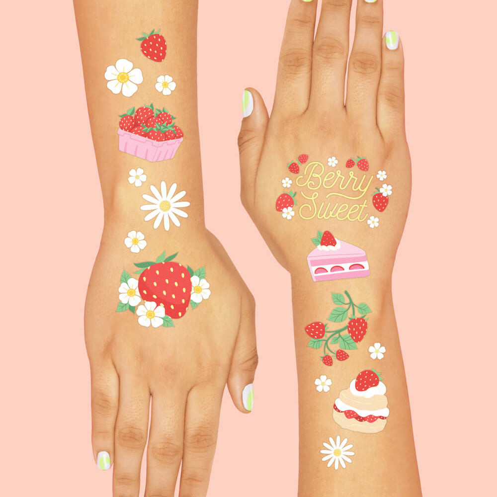 Berry Sweet Tats - 60 Foil Temporary Tattoos