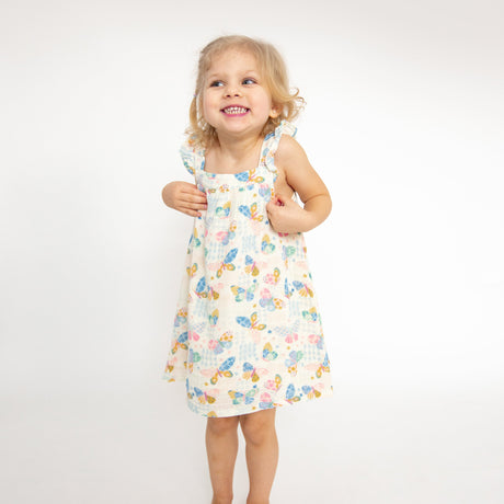 Sundress & Diaper Cover - Butterfly Patch - HoneyBug 