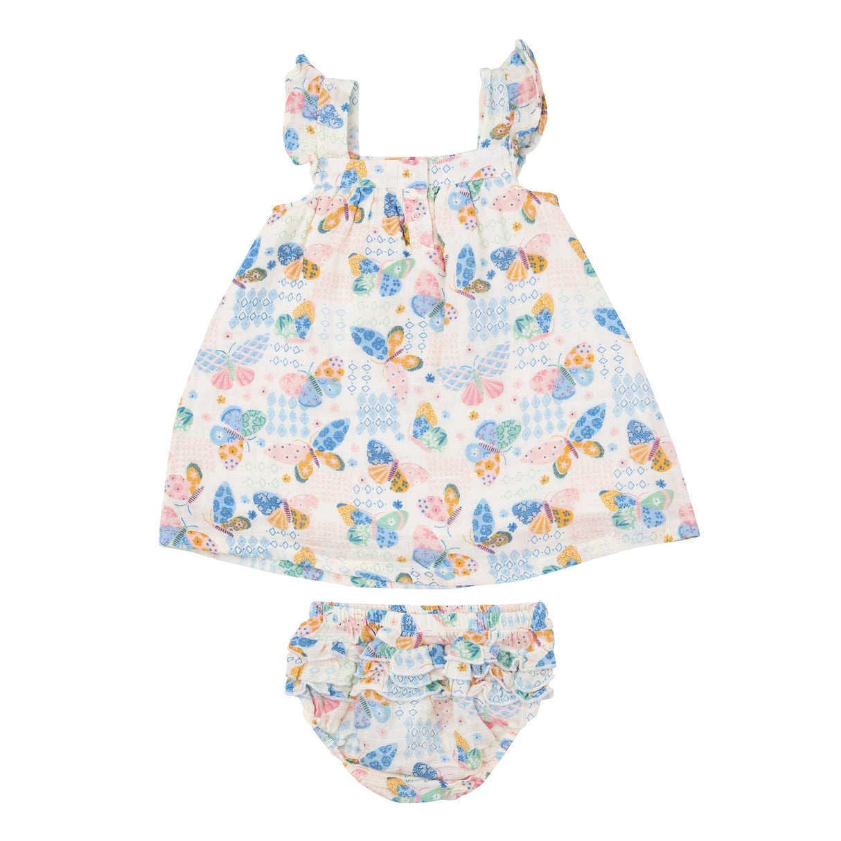 Sundress & Diaper Cover - Butterfly Patch - HoneyBug 