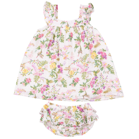 Sundress & Diaper Cover - Cute Hummingbirds - HoneyBug 