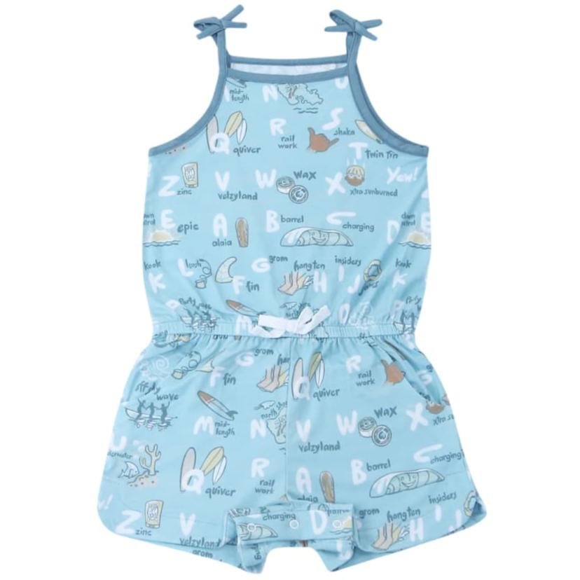 Surfing ABCs Girl Shortie Bamboo Romper