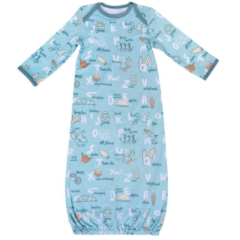 Surfing ABCs Bamboo Layette Gown