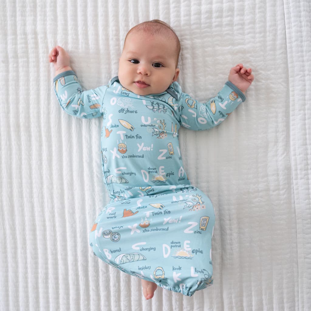 Surfing ABCs Bamboo Layette Gown