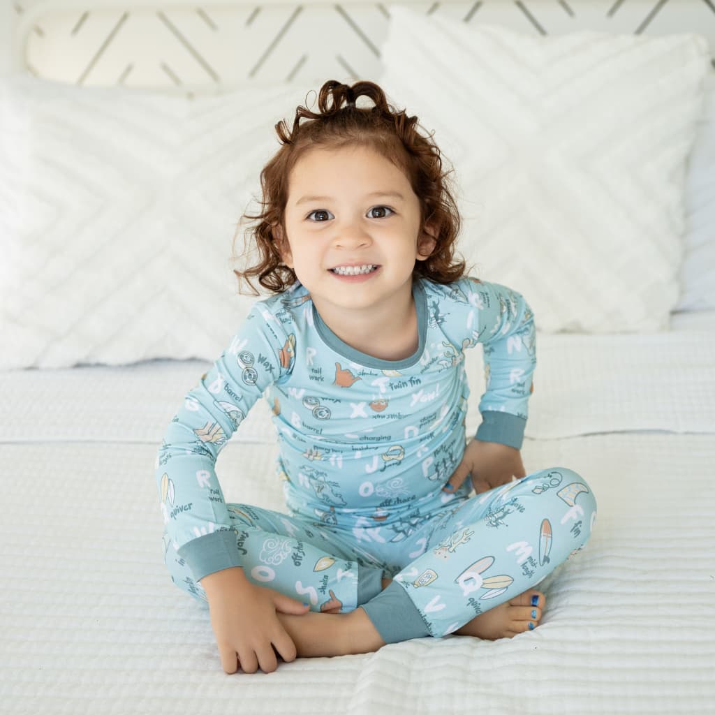 Surfing ABCs Long Bamboo Pajamas