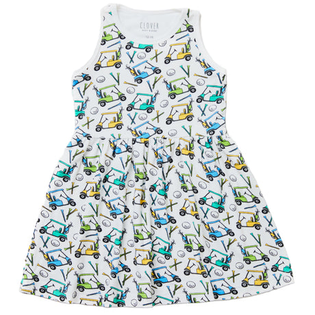 Stretchy Sleeveless Twirl Dress - Golf - HoneyBug 