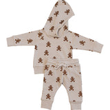 Gingerbread Hooded French Terry Set - HoneyBug 