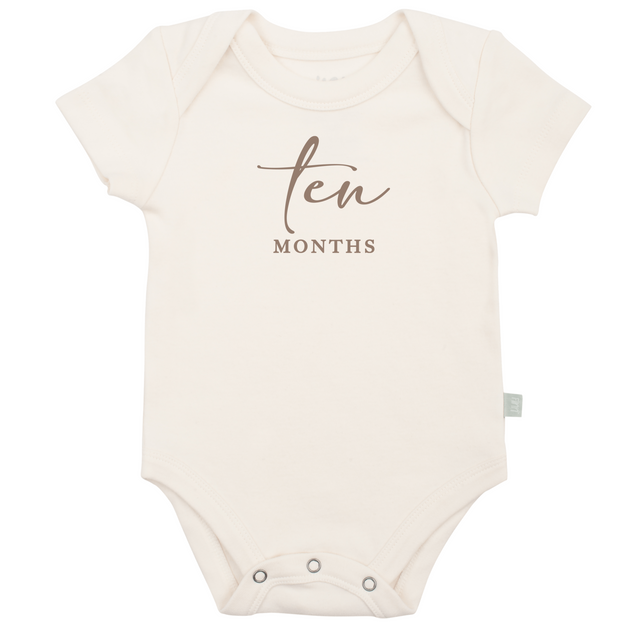 graphic bodysuit | ten months milestone taupe - HoneyBug 