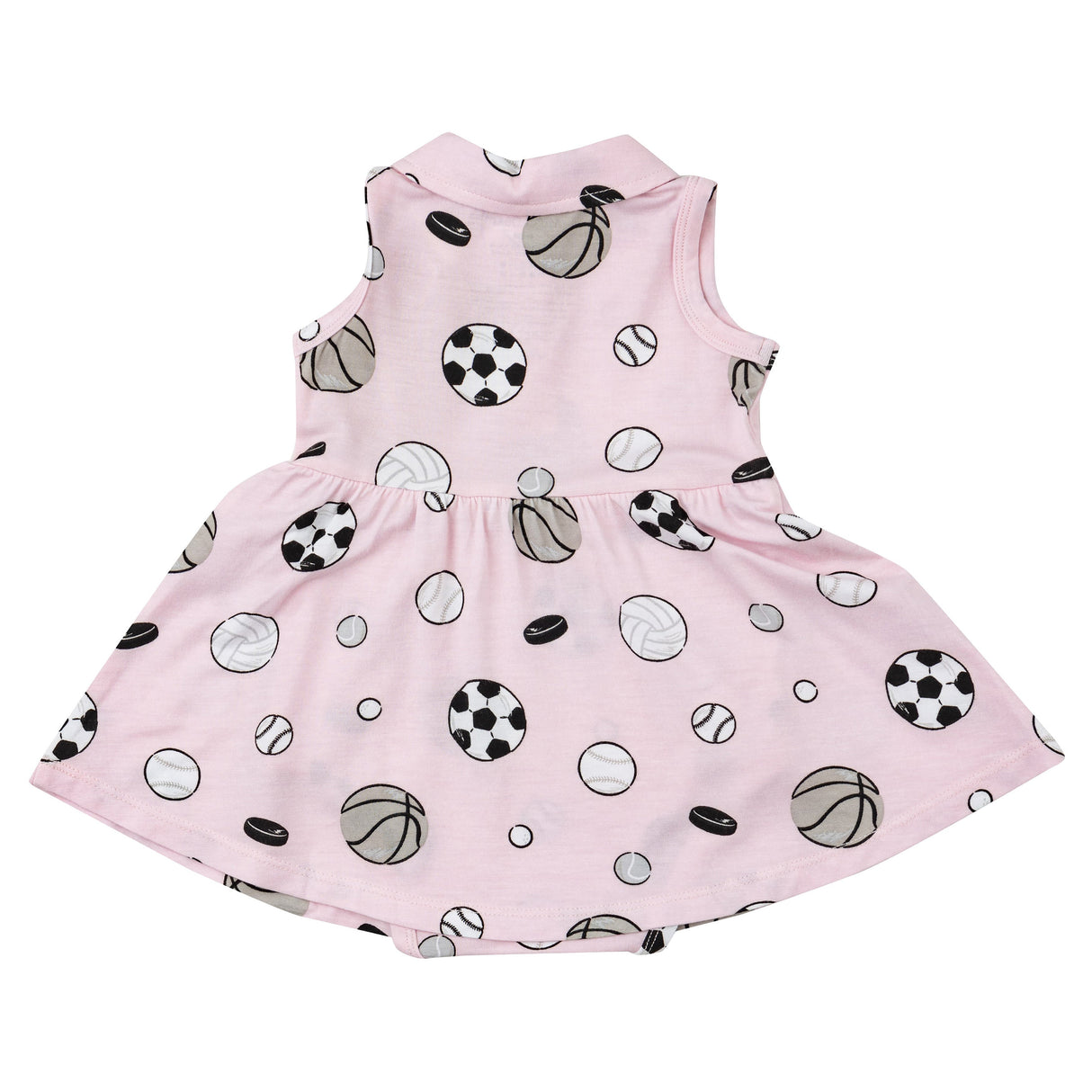 Tennis Tank Bodysuit Dress - Sports Ball Pink - HoneyBug 