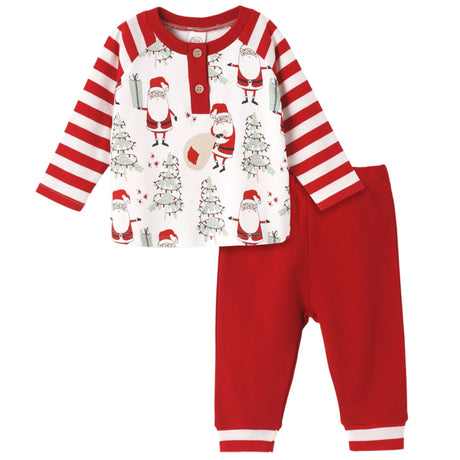 Christmas Santa Bamboo Cotton Boys Set - HoneyBug 