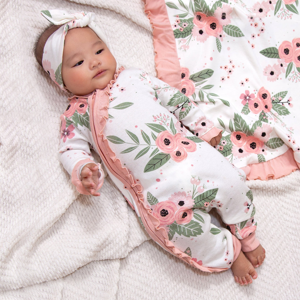 Baby Girl Jardin Floral Romper - HoneyBug 