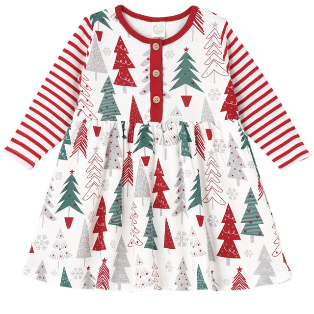 Christmas Tree Bamboo Dress - HoneyBug 