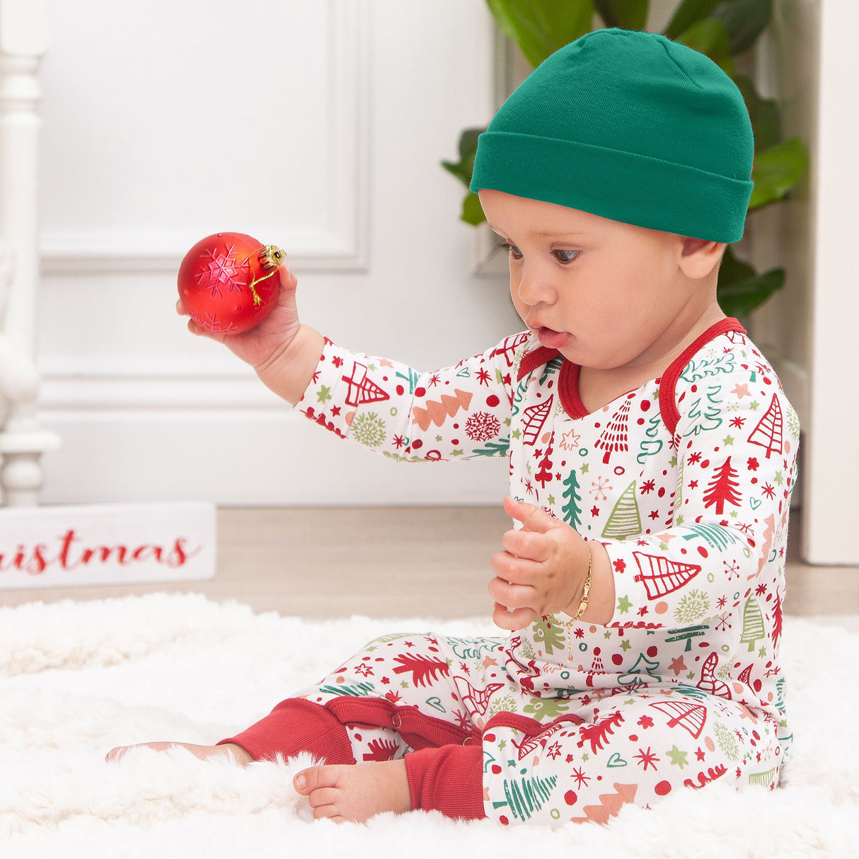 Cozy Christmas Romper - HoneyBug 