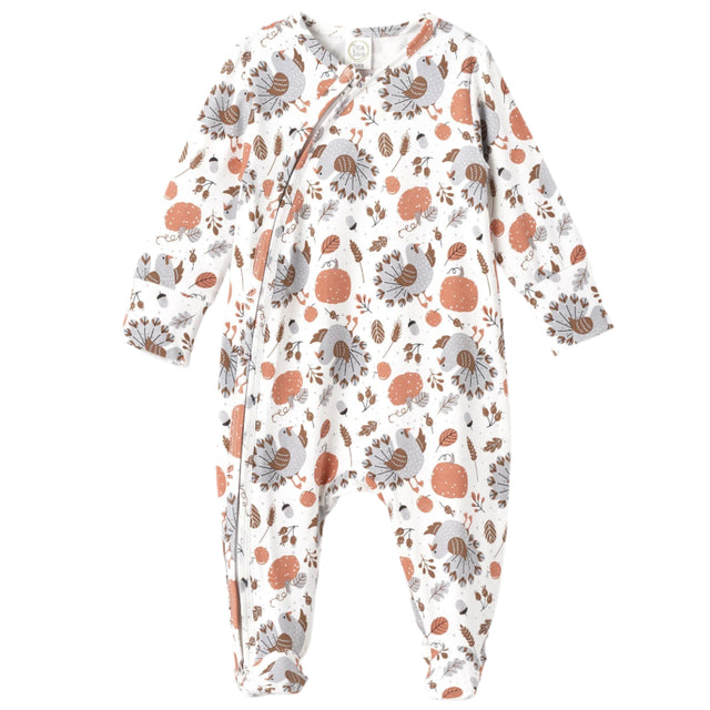 Thanksgiving Harvest Bamboo Zipper Romper - HoneyBug 