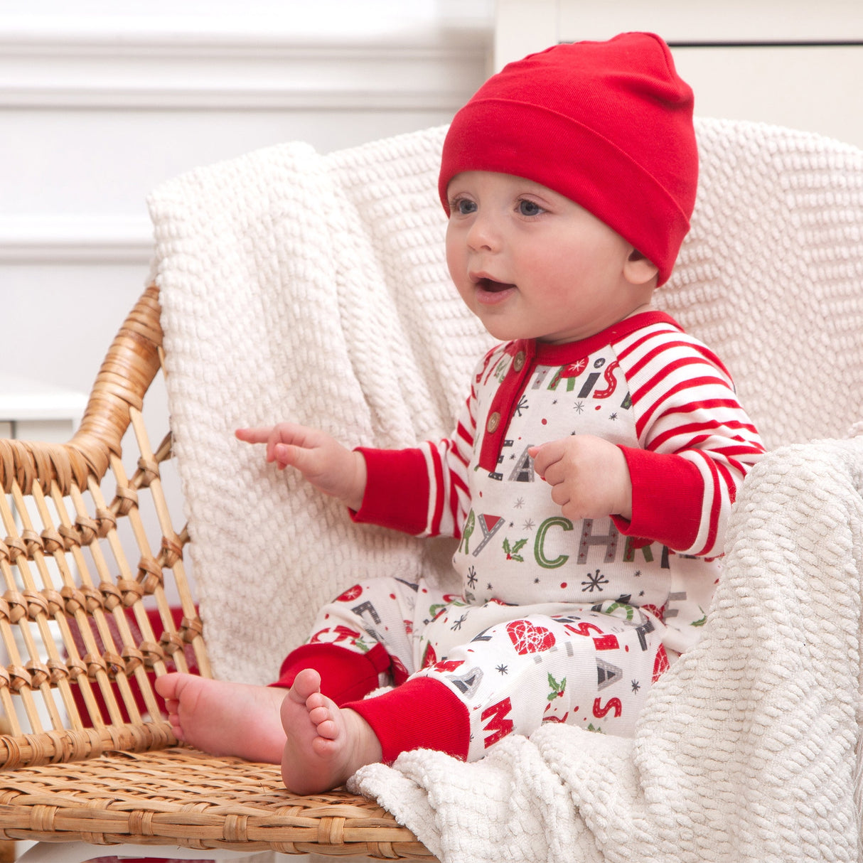 Christmas Peace-Love-Joy Bamboo Romper - HoneyBug 