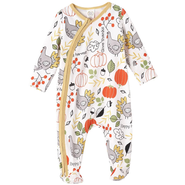 Thankful Bamboo Zipper Romper - HoneyBug 