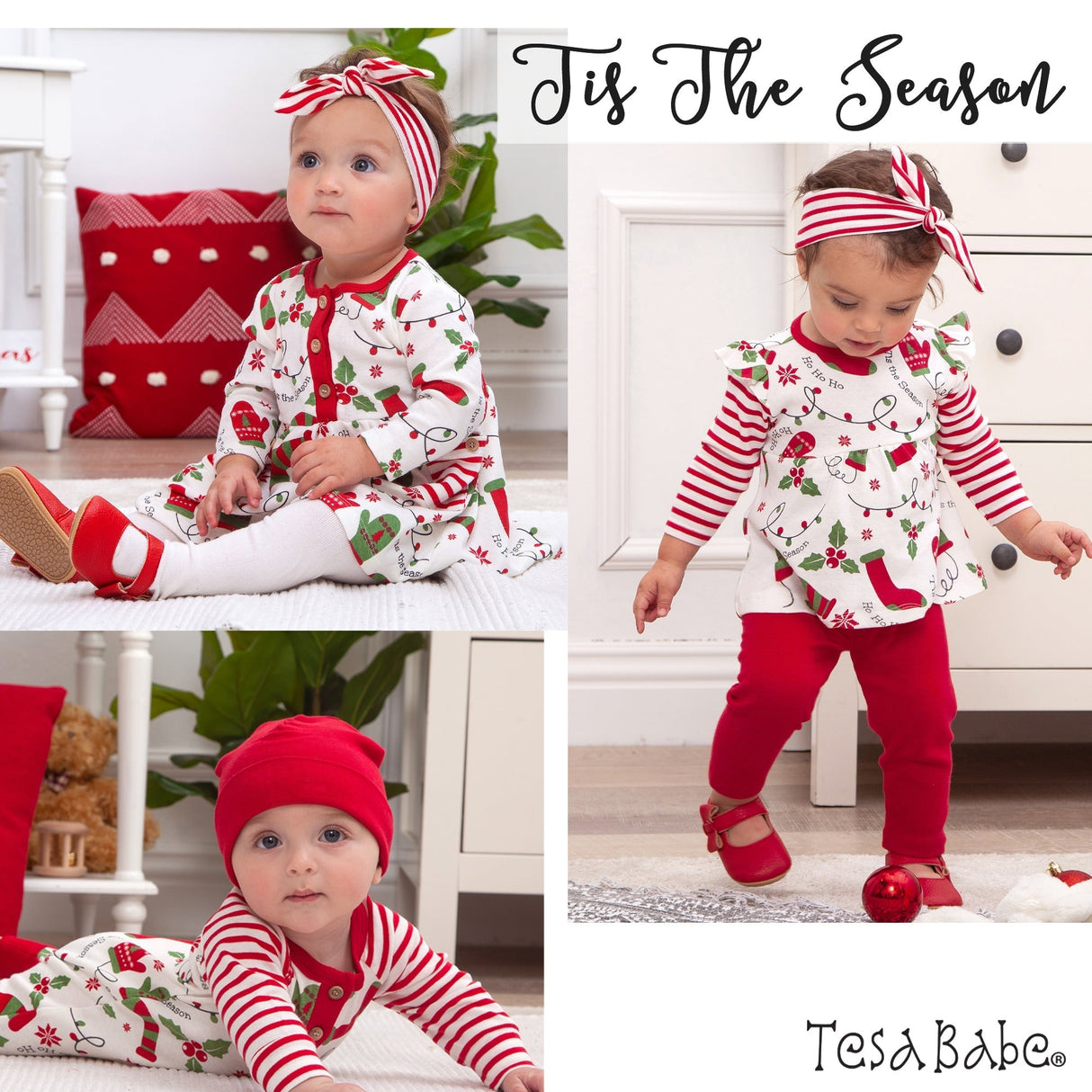 Tis The Season Henley Bamboo Romper - HoneyBug 