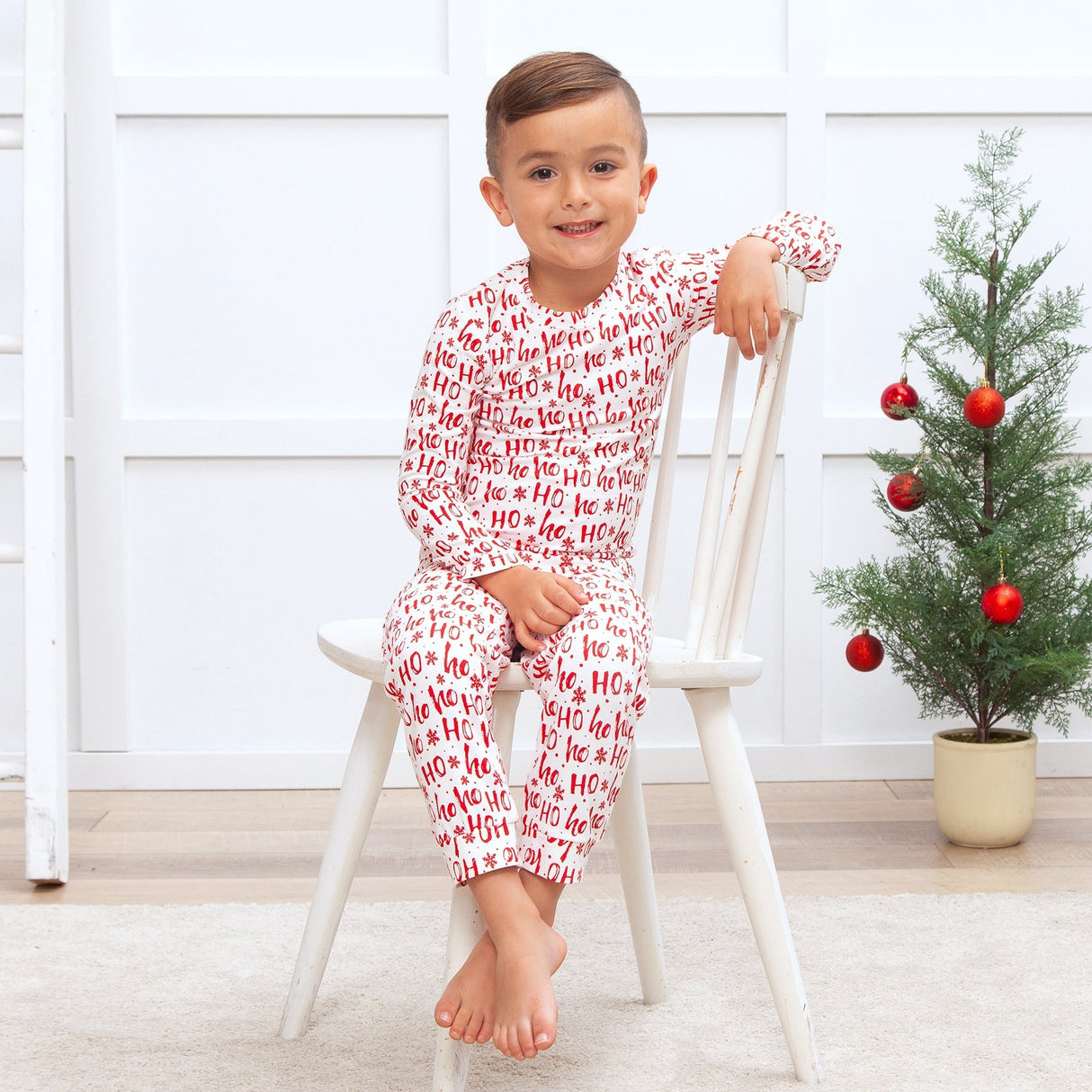 Christmas Bamboo Kids' Pajama Set Ho-Ho-Ho - HoneyBug 