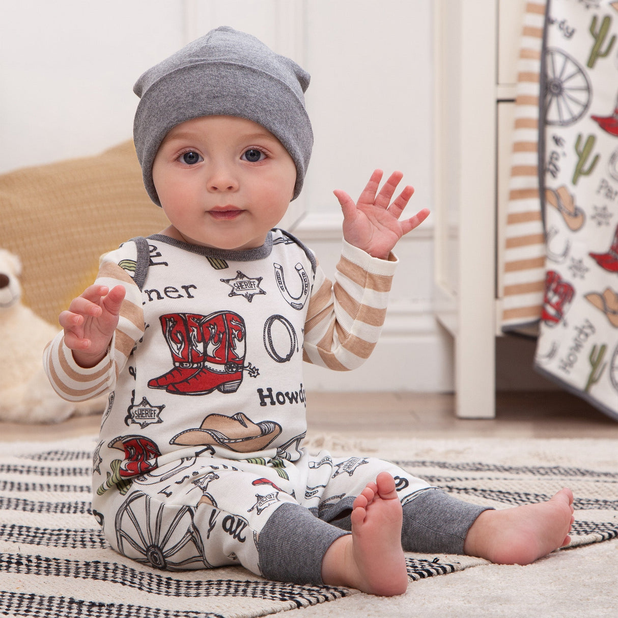 Howdy Partner Cowboy Bamboo Romper