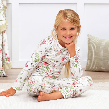 Pretty Petals Girl's Bamboo Pajama Set