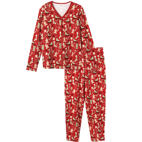 Christmas Collage Bamboo Women's Pajama Set - HoneyBug 