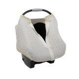 Cotton Muslin Car Seat Canopy - Tan Gingham