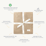 Organic Knit Throw Blanket - Sand