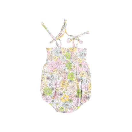 Tie Strap Smocked Bubble - Mixed Retro Floral - HoneyBug 