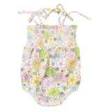 Tie Strap Smocked Bubble - Mixed Retro Floral - HoneyBug 