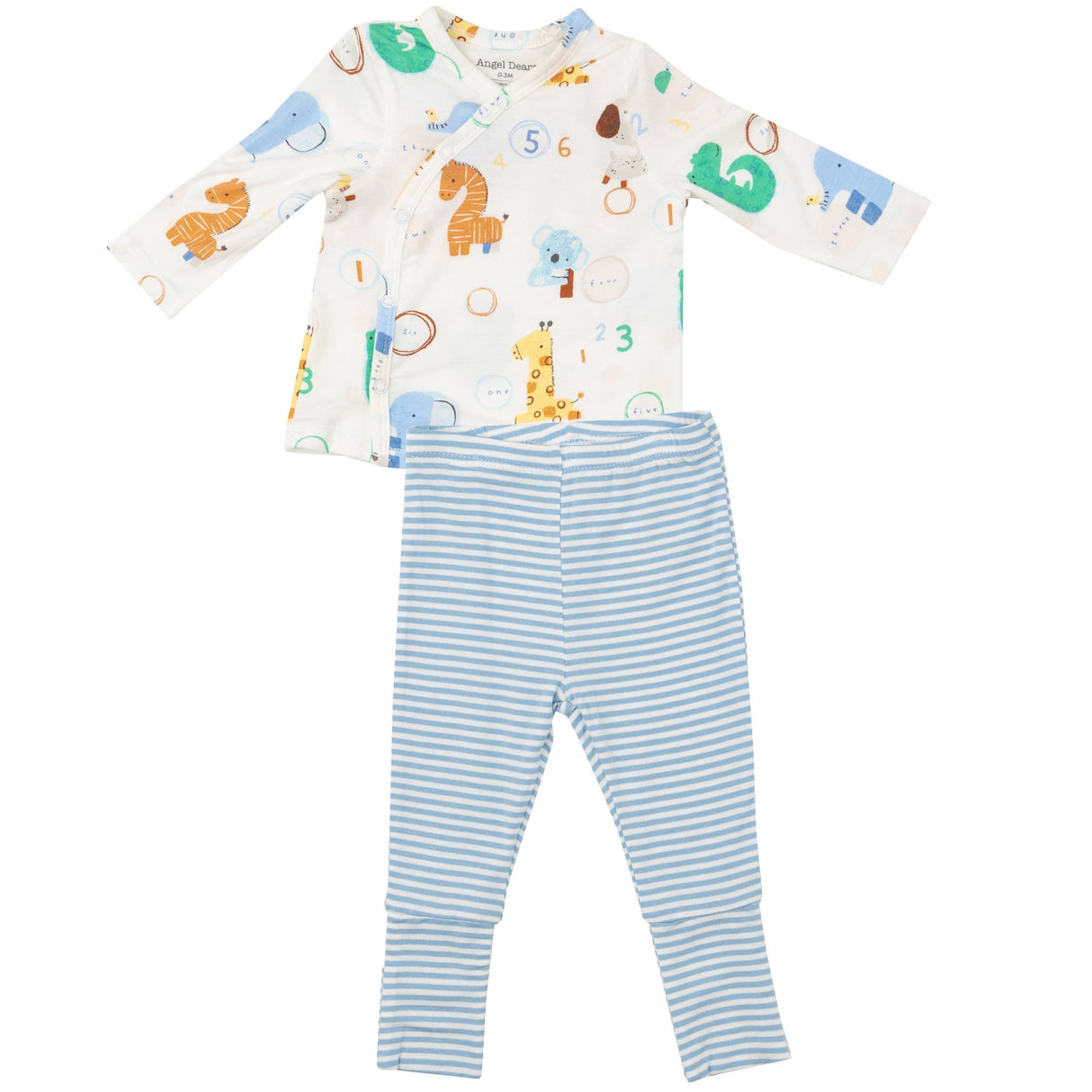 Tmh Set With Roll Over Cuff Pant - Animal Numbers