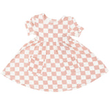 Twirly S/S Dress - Checkerboard Pink - HoneyBug 