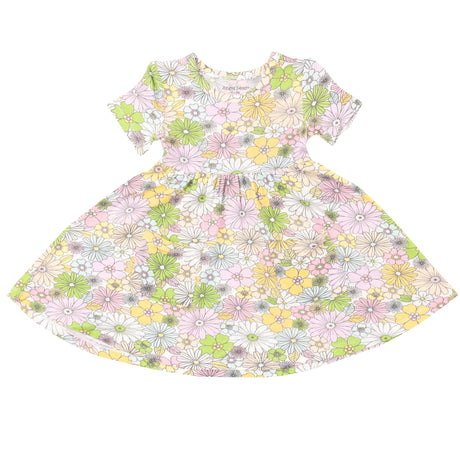 Twirly S/S Dress - Mixed Retro Floral - HoneyBug 