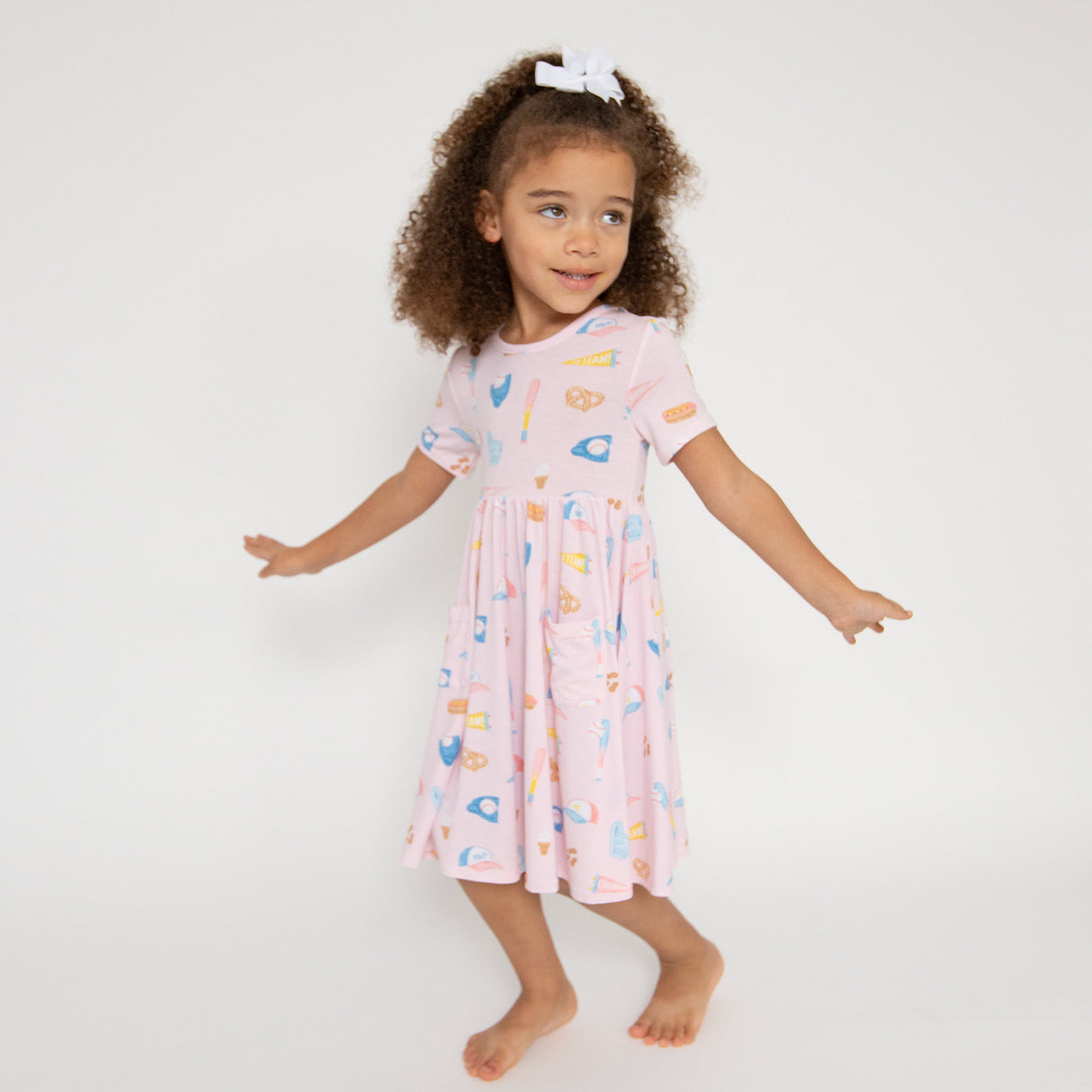 Twirly S/S Dress - Softball - HoneyBug 