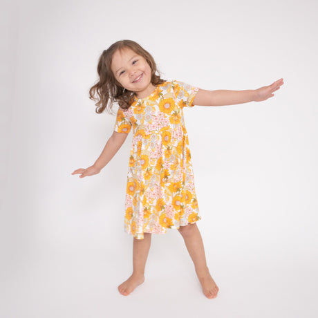 Twirly S/S Dress - Sunflower Child - HoneyBug 