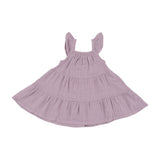 Twirly Sundress & Diaper Cover - Dusty Lavender Solid Muslin - HoneyBug 